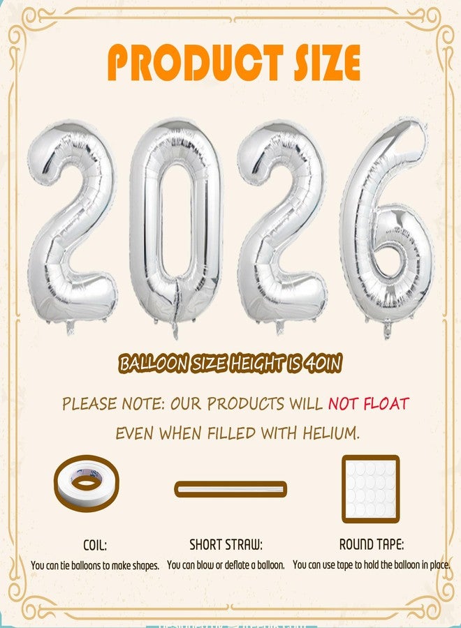 KHC-KHF 2026-Balloon Number-Balloon 2026 40in Large Foil Balloons New Year Party Graduation Birthday Wedding Anniversary Holiday Celebration Decoration Supply - Image 3